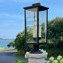 Hinkley Weymouth Large Outdoor Post Mount Rectangle Lantern, Black Finish