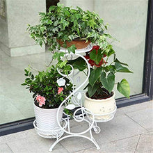 SIDUFHAOPKLL European Wrought Iron Flower Stand Indoor Multi-story Living Room Green Rack Floor-standing Balcony Pot Shel(Black)