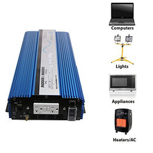AIMS Power PWRI300012120S Pure Sine Inverter, 3000 Watt Continuous Power, 6000 Watt Surge Peak Power, 12 Volt DC Input, Pure Sine Wave, GFCI Outlet, AC Direct Connect Terminal Block