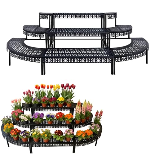 Laohucai 3 Tier Plant Stand Flower Pot Rack, Length 190cm Extra Large Plant Stand Flower Pot Rack, for Home Patio Garden Balcony Patio Yard Office Company Commercial Space