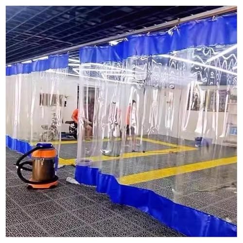 CFDZCP 0.6MM Thick Transparent Partition Curtain with Eyelets, Heavy Duty Vinyl Panels for Industrial Work Areas, Patio, Pergola, and Porch Divider,Customized(2.4x2m)
