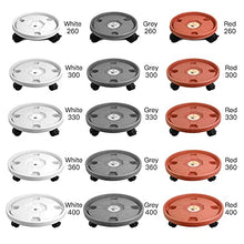 SIDUFHAOPKLL Flower Pot Tray Round Plastic Caster Wheels Pallet Vase With Rollers Plant Holder(Gray,30)