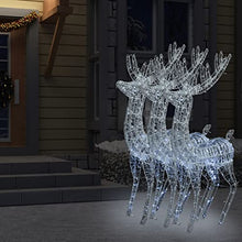 WEMYUFURN XXL Acrylic Christmas Reindeers 250 LED 3 pcs 70.9" Cold White,Outdoor Rattan Reindeer,Acrylic Christmas Light Reindeer Decoration,Lighted Christmas Reindeer Outdoor Yard Decoration Set