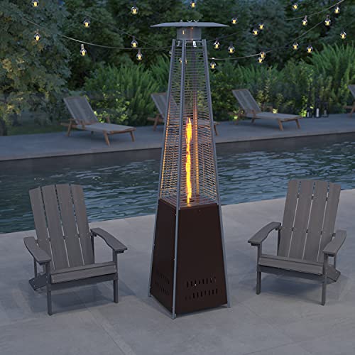 Merrick Lane Outdoor Patio Heater - Bronze Pyramid Heater - 7.5 Feet Tall Portable Outdoor Heater
