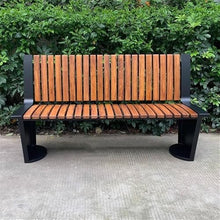 yinxx240708 Heavy-Duty Outdoor Benchs Steel Frame and Wood Surface Sitting, Park Outdoor with Backrest Bench for Garden Balcony Patio Seating Slatted Seat for Park, Yard & Porch