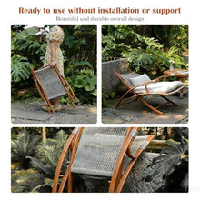 Apk i bc Outdoor Rattan Folding Leisure Garden Armchair, Easy to Assemble and Foldable Storage, Suitable for Balcony and Garden Use, Includes 2-Piece Set(Wood Tone,50 * 74 * 80CM)