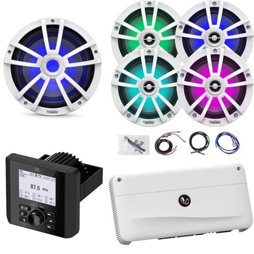 Enrock Marine Bluetooth Multi-Element Marine Audio Receiver with 4x 6.5" Waterproof Speakers & 10" Subwoofer