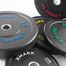 XMark Deadlift VOODOO Olympic Bar and 410 lb XM-3393 Hi-Impact Commercial Olympic Bumper Set Black