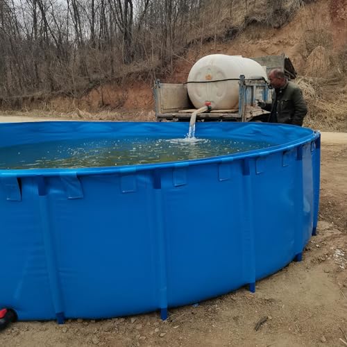 13 Foot 11 10 Feet 9 8 7 6 Foot 5 4 3 Ft Diameter Above Ground Pool/ Raised Fish Pond, Outdoor Backyard Garden Deck Patio Frame Pool - 23 31 39 48 In Deep Aquaponic Water Tank(628L/165Gal - 1x0.8m(DxH