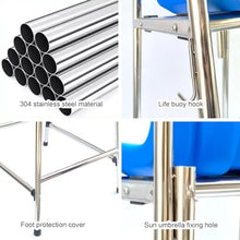 YHdtUO Lifeguard Chairs,304 Stainless Steel Observation Ladder Stool, Heavy-Duty Swimming Pool Lifeguard Chair, 330Kg Capacity Referee Lookout Stool, Durable Outdoor,Silver-High 190cm