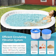 Inflatable Blow Up Hot Tub with Side Table, 2 Person Oval Portable Hot Tub Spa, Leak-Proof PVC Outdoor Spa with 100 Air Jets, Heater Pump and Insulated Cover, 75” L X 47”W X 25”H