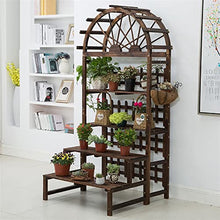 RWGOVLU Flower Stand Balcony Three-tier Potted Plant Bonsai Large Flower Stand Hanging Wood Stepped Indoor And Outdoor Courtyard Plant Stand