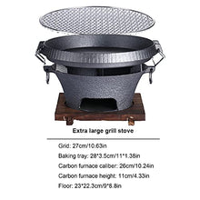 Cast Iron Charcoal Grill Portable Barbecue Smoker Grill Outdoor with Grates Cast Iron Grill Pan for Commercial Cooking Camping Hiking Party