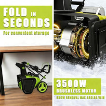 Heavy-Duty Cordless Electric Snow Blower, 40V 3500W Brushless Motor with Dual LED Lights, 180° Rotating Chute, 50cm/20in Path & 25cm/10in Depth, Perfect for Residential & Commercial Areas 2Batteries