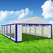 AMERICAN PHOENIX Party Tent 16x32 Heavy Duty Large White Canopy Commercial Fair Shelter Wedding Events Tent - White with Blue
