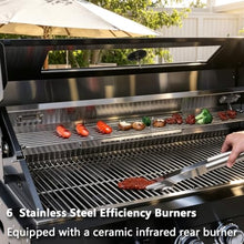RGWYGCG Outdoor Kitchen Island Grill, 4-Burner Gas Grill with Refrigerator, Water Sink & Rotisserie Kit, Modular Outdoor Kitchen for Backyard Patio