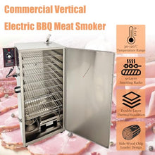 Yokoma Commercial Vertical Electric BBQ Meat Smoker Vertical Grill Sausage Smoke Oven Commercial Stainless Steel Electric Smoking Machine with Side Wood Chip Loader and 9 Detachable Racks, 110V