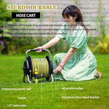 Hose Reel Cart, Wall Mounted Garden Hose Reel, Portable Outdoor Hose Storage Rack with Hose Pipe
