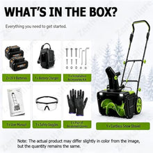 Cordless Snow Shovel,Snow Removal Depth: 25cm 4batteries