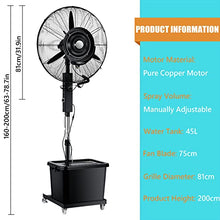 Preferspace Island Misting Fan, 3 Cooling Speeds Standing Fan with 12 Gallon Tank, Adjustable Height, 45° Oscillation, Art Deco Pedestal Fan for Backyards, Patios and More