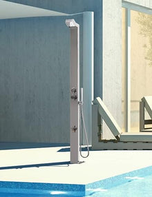 No Worries Products Bondi Silver ADA 316 Marine Grade Stainless Steel Outdoor Shower Panel Brushed Stainless Steel