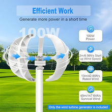 WTRYRN 5 Blades Vertical Wind Turbine Kit,Vertical Wind Turbine Windmill Power Generator,Wind-Solar Hybrid Street Lights, Highways, Scenic Spots Red-12V