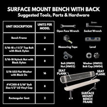COATEDOUTDOORFURNITURE Bench, Grey, Expanded, 8Ft, with Back, Surface