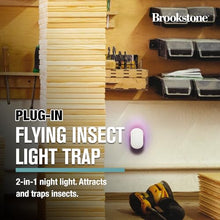 Brookstone Plug-in Flying Insect Trap, White – UV Light Indoor Bug Trap with 2 Glue Board Refills, Quiet & Mess-Free Device for Home, Kitchen & Office