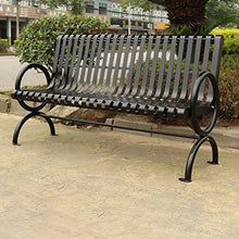 DorkTees Outdoor Patio Bench Outdoor Simple Leisure Bench Furniture Metal Nordic Courtyard Balcony Double with Backrest(1.2m)
