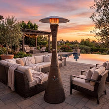 LAVA Heat Italia PALERMO PRO T-LINE 7.3 ft. Liquid Proprane Patio Heater - 44000 BTU - Commercial Flame - Triple Protection - Solid Steel - 36 sq. ft. Coverage Area - Bronze Wicker