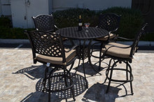 theWorldofpatio Nassau Cast Aluminum 5pc Bar Table Set 42" Antique Bronze