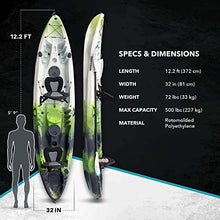 Driftsun Teton 120 Sit-On-Top Fishing Kayak 2-3 Person Green/Black