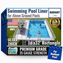 Freetime Fun Permalast Pool Liner | 16 Foot by 32 Foot Rectangle | 52 inch Wall Height | 20 MIL Virgin American Liner 8 YR Full Warranty | for Radiant Beaded Style Above Ground Swimming Pools