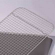 Mesh Net BBQ Net Stainless Steel Basin Oil Rack Filter Rectangular Plate Frying Basket Baking Shaker Tub Strainer Tray (Size : 1-2 mesh and pan H4cm) (1)