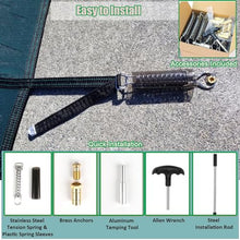 Heavy Duty Round Above Ground Pool Cover, Green Mesh with Hardware, All Seasons, 1pcs(Dia 15ft/4.6meters)
