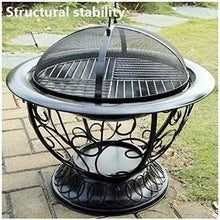 Fire Pits Outdoor Wood Burning Outdoor Fire Pit Deep Bonfire Wood Burning Patio & Backyard Firepit for Outside with Round Spark Screen, Fireplace Poker with Cover BBQ Cooking for Outsid