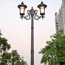 Post Lights Outdoor 2-Head Traditional Victoria High Pole Landscape Street Light Aluminum Glass Outdoor Patio Lawn Lighting Pillar Lamp IP55 Waterproof Garden Courtyard Column Post Light Pillar L