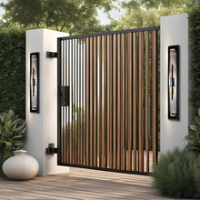 CWI Lighting Curva Integrated LED 44in Sand Black Outdoor Wall Light with Handcrafted Glass for Garage Door, Front Porch, Entryway