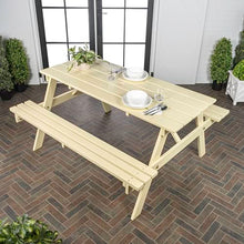 JONATHAN Y Shoreham Eucalyptus Wood Outdoor Picnic Table, 59", Almond
