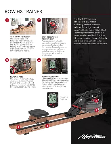 Life Fitness Row HX Trainer Natural Wood