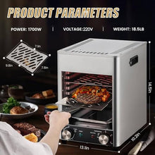 Automatic Steak Grill Fully Automatic Steak Grill, 4-Speed Adjustable Temperature Electric Steak Grill, 10 Minute Timer, 200-800℃ Steak Oven