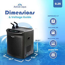 Active Aqua Hydroponic Chiller - 396-925 GPH 120V Pump - 0.25 HP - Titanium