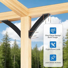 LQSYBHD 45-Degree Angle Corner Braces Inside Joint Pergola Accessories Heavy Duty Connector Brace Bracket for Wood Post and Beam Desk Edge Box Pergola Gazebo DIY Kit(Size:6pcs)