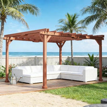 Premium Outdoor Wooden Pergola Kit for Backyard Patio Garden Shade Structure with Natural Cedar Finish