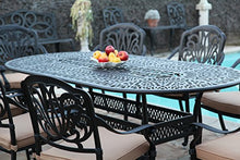 GrandPatioFurniture.com CBM Patio Elisabeth 9 Piece Dining Set with 2 Swivel Rockers and 6 Arm-Chairs Black Brown
