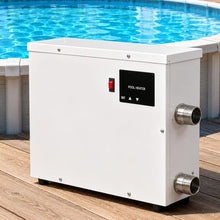 moupeaktain Pool Warmer for Above Ground Pool, 220V Electric Pool Heater with Touchscreen Thermostat, Automatic Constant Temperature Heater for Small Pool, Spa and Hot Tub, Freshwater Only 9KW