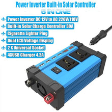 OLONETO 6000W Solar Generator Kit 12V to 220v/110v Inverter with 30A Controller + 18W/36W Solar Panel for Home Backup, RV, Off-Grid Power System(220v,B)