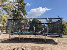 Galactic Xtreme Gymnastic Rectangle Trampoline with Net 13x23 Ft Green and Black