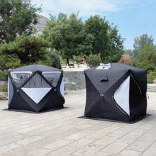QITUJOUR Pop Up Outdoor Sauna Tent for 3-5 People, Insulated Ice Fishing Shelter with Smoke Vent, 3-Layer Thermal Winter Camping Shanty for Home Garden Backyard