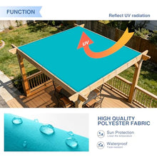 E&K 12'x30' Waterproof Sun Shade Sail Straight Edge Rectangle Canopy Shade Cover with Grommets UV Block for Pergola Backyard Garden Patio Deck Outdoor (Turquoise)
